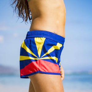 Short de bain femme aux couleurs du drapeau de La Réunion